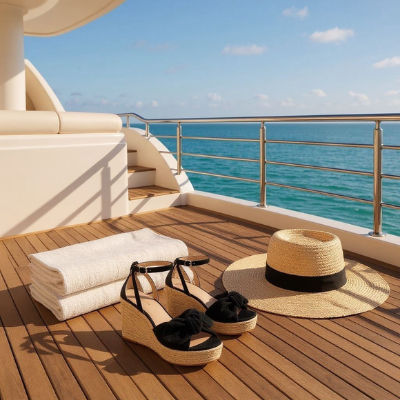 Kate Spade Women Suede LEATHER Bow Strap Espadrille Wedge Sandal 9.5 B BLACK - Picture 2 of 15